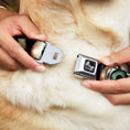 Load image into Gallery viewer, Dog Bone Seatbelt Buckle Collar - Vivid Blue Eyeball Black