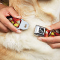 Load image into Gallery viewer, Dog Bone Black/Silver Seatbelt Buckle Collar - Vivid Candy Corn Stacked