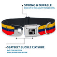 Load image into Gallery viewer, Dog Bone Black/Silver Seatbelt Buckle Collar - Venezuela Flag Continious Repeat
