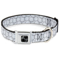 Load image into Gallery viewer, Dog Bone Black/Silver Seatbelt Buckle Collar - Volleyballs Stacked