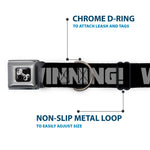 Dog Bone Seatbelt Buckle Collar - WINNING! Black/Gray