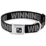 Dog Bone Seatbelt Buckle Collar - WINNING! Black/Gray