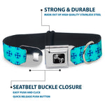 Dog Bone Seatbelt Buckle Collar - Wallpaper2 Baby Blue/Blue