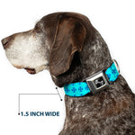 Dog Bone Seatbelt Buckle Collar - Wallpaper2 Baby Blue/Blue