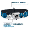 Load image into Gallery viewer, Dog Bone Seatbelt Buckle Collar - Wire Grid Turquoise/Gray/White