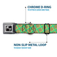 Load image into Gallery viewer, Dog Bone Seatbelt Buckle Collar - Wire Grid Tan/Green/Yellow