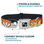 Dog Bone Seatbelt Buckle Collar - Waffle/Chicken Poses