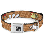 Dog Bone Seatbelt Buckle Collar - Waffle/Chicken Poses