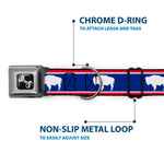 Dog Bone Seatbelt Buckle Collar - Wyoming Flags Bison Silhouette