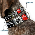 Dog Bone Seatbelt Buckle Collar - WATCH ME DAB/Stars Black/Red/White/Crackle Gray