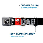 Dog Bone Seatbelt Buckle Collar - WATCH ME DAB/Stars Black/Red/White/Crackle Gray