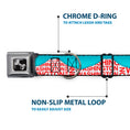 Load image into Gallery viewer, Dog Bone Seatbelt Buckle Collar - WASHINGTON Mountain Range Turquoise/White/Red