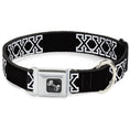 Load image into Gallery viewer, Buckle-Down Seatbelt Buckle Dog Collar - XXX Black/White