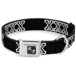 Buckle-Down Seatbelt Buckle Dog Collar - XXX Black/White