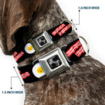 Dog Bone Seatbelt Buckle Collar - Bacon & Eggs Black