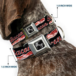 Dog Bone Seatbelt Buckle Collar - BACON Baseball Script