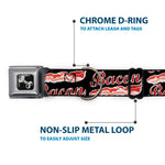 Dog Bone Seatbelt Buckle Collar - BACON Baseball Script