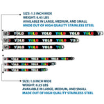 Dog Bone Seatbelt Buckle Collar - YOLO Black/Multi Color