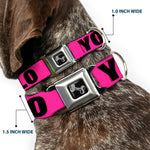Dog Bone Seatbelt Buckle Collar - YOLO Pink/Black