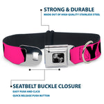 Dog Bone Seatbelt Buckle Collar - YOLO Pink/Black