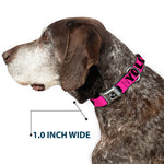 Dog Bone Seatbelt Buckle Collar - YOLO Pink/Black