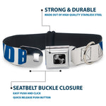 Dog Bone Seatbelt Buckle Collar - YOU MAD BRO White/Royal