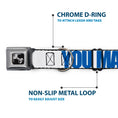 Load image into Gallery viewer, Dog Bone Seatbelt Buckle Collar - YOU MAD BRO White/Royal