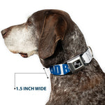 Dog Bone Seatbelt Buckle Collar - YOU MAD BRO White/Royal