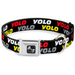 Dog Bone Seatbelt Buckle Collar - YOLO2 Black/Red/White/Gray/Yellow