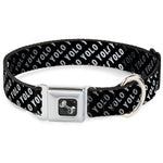 Dog Bone Seatbelt Buckle Collar - YOLO Diagonal Black/Gray/White