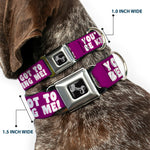 Dog Bone Seatbelt Buckle Collar - YOU'VE GOT TO BE KIDDING ME! Purple/White
