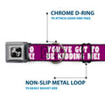 Load image into Gallery viewer, Dog Bone Seatbelt Buckle Collar - YOU'VE GOT TO BE KIDDING ME! Purple/White