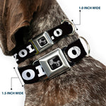 Dog Bone Seatbelt Buckle Collar - YOLO Bold Black/White