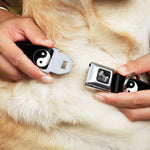 Dog Bone Seatbelt Buckle Collar - Yin Yang Symbol Black/White