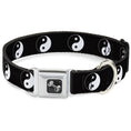 Load image into Gallery viewer, Dog Bone Seatbelt Buckle Collar - Yin Yang Symbol Black/White