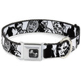 Load image into Gallery viewer, Dog Bone Seatbelt Buckle Collar - Zombies White/Black