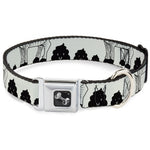 Dog Bone Seatbelt Buckle Collar - Zebra Poops Off-White/Black