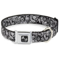 Load image into Gallery viewer, Dog Bone Seatbelt Buckle Collar - Zombie Skulls Sketch