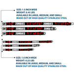 Dog Bone Seatbelt Buckle Collar - Zombies Y U NO DIE Black/White/Red
