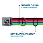 Dog Bone Seatbelt Buckle Collar - Zarape1 Horizontal Red/White/Green