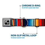 Dog Bone Seatbelt Buckle Collar - Zarape2 Vertical Multi Color Stripe
