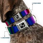 Dog Bone Seatbelt Buckle Collar - Zarape3 Vertical Multi Color Fade
