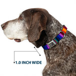 Dog Bone Seatbelt Buckle Collar - Zarape3 Vertical Multi Color Fade
