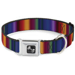 Dog Bone Seatbelt Buckle Collar - Zarape3 Vertical Multi Color Fade