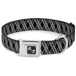 Dog Bone Seatbelt Buckle Collar - Zig Zag Black/Gray/White