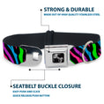 Load image into Gallery viewer, Dog Bone Seatbelt Buckle Collar - Zebra Black/Blue/Green/Pink/Purple