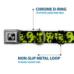 Dog Bone Seatbelt Buckle Collar - Zombie Expressions Black/Green/Red