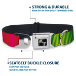 Dog Bone Seatbelt Buckle Collar - Zarape7 Vertical Pinks/Blues/Greens/Black