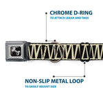 Dog Bone Seatbelt Buckle Collar - Zig Zag Doodle Cream/Black