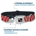 Load image into Gallery viewer, Dog Bone Seatbelt Buckle Collar - Zig Zag Doodle Tan/Red